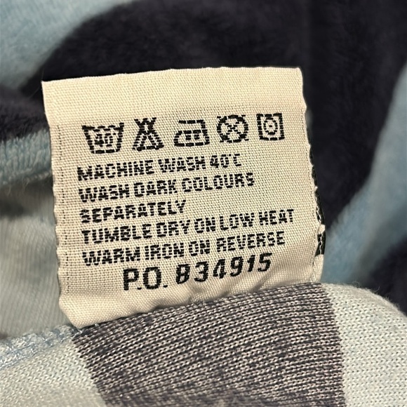 Mini Boden Navy Striped Cotton Toweling Hoodie 7/8 - Picture 6 of 10